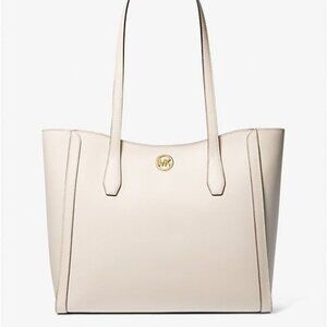 Michael Kors Leida Purse Large Tote Bag Light Cream